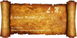 Lados Mihály névjegykártya